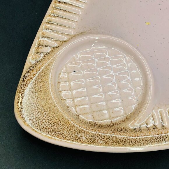 Beauceware Ceramic Ashtray #688 Pink Rust Spatter Glaze Oversized Console Bowl - Picture 4 of 14